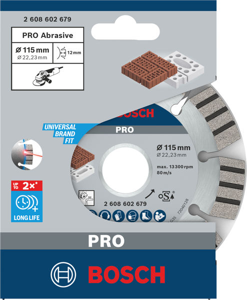 BOSCH PRO Abrasive Diamanttrennscheibe, 115 x 22,23 mm BOSCH PRO Abrasive Diamanttrennscheibe, 115 x 22,23 mm