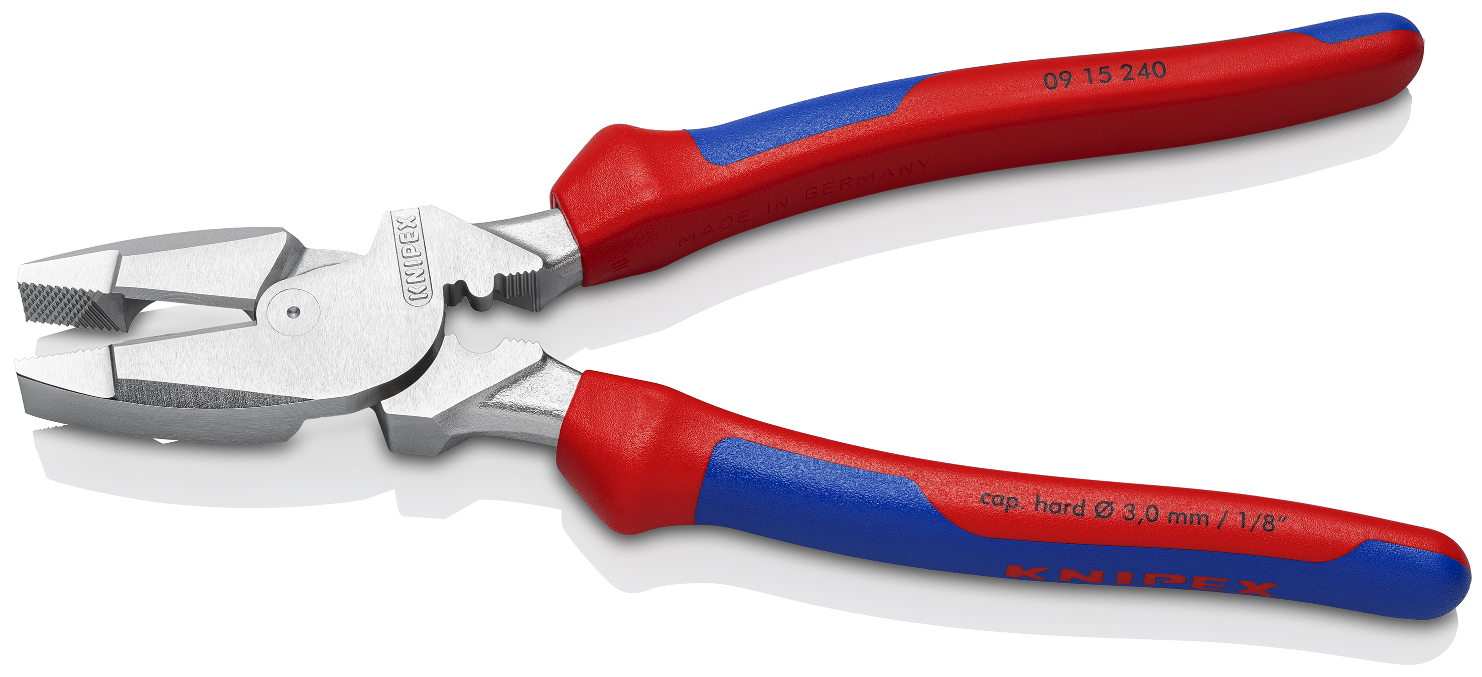 KNIPEX KNIPEX 09 15 240 Kraft-Kombizange "Lineman's Pliers" amerikanisches Modell 240 mm verchromt mit Mehrkomponenten-Hüllen