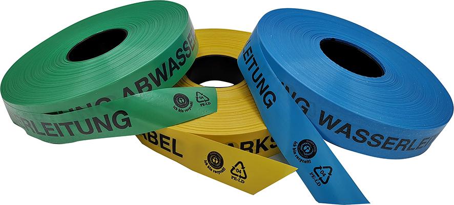 KELMAPLAST Trassen-Warnband 250 m Achtung Wasserleitung aus mind. 80% Regranulat Blauer Engel zertifiziert