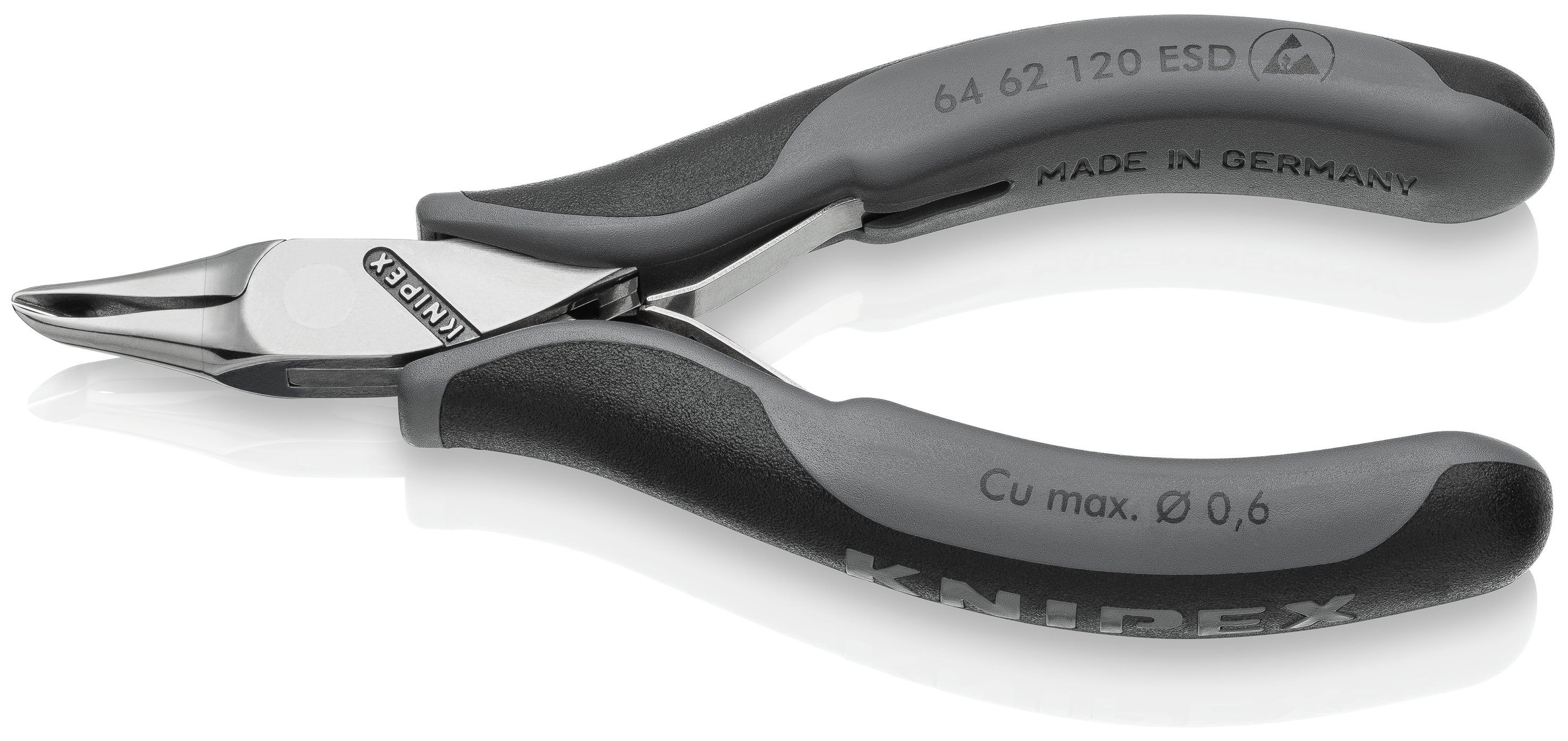 KNIPEX KNIPEX 64 62 120 ESD Elektronik-Vornschneider ESD 120 mm mit Mehrkomponenten-Hüllen spiegelpoliert KNIPEX KNIPEX 64 62 120 ESD Elektronik-Vornschneider ESD 120 mm mit Mehrkomponenten-Hüllen spiegelpoliert