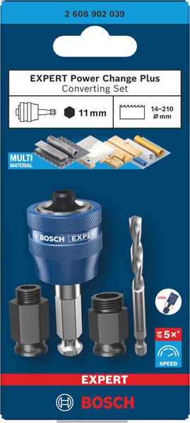 BOSCH EXPERT Power Change Plus Umrüst-S.,HEX Sch. 11mm,HSS-G, 7,15x45x85mm,2 Adapterm. BOSCH EXPERT Power Change Plus Umrüst-S.,HEX Sch. 11mm,HSS-G, 7,15x45x85mm,2 Adapterm.