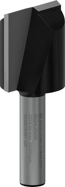 BOSCH PRO Nutfräser, zweischneidig, Ø 22 x L 24,6, Schaft 8 mm