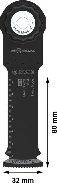 BOSCH PRO MAII 32 APB Blatt für Multifunktionswerkzeuge, 32 x 80 mm BOSCH PRO MAII 32 APB Blatt für Multifunktionswerkzeuge, 32 x 80 mm