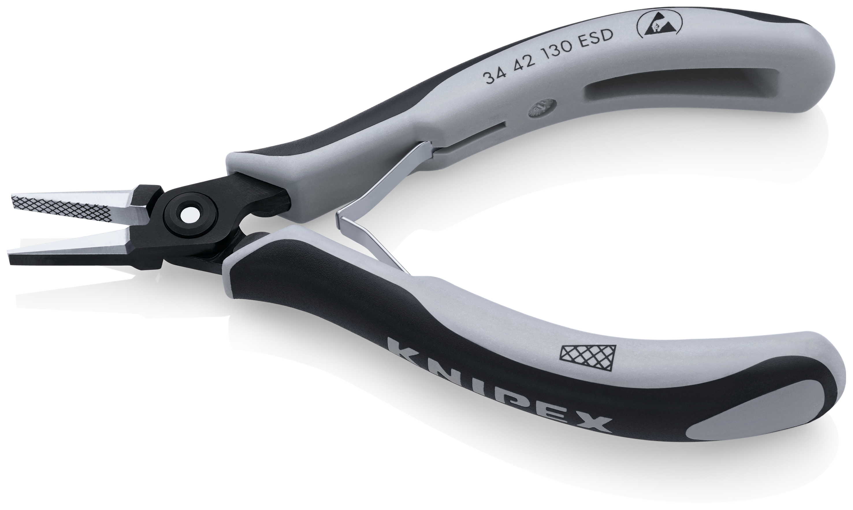 KNIPEX KNIPEX 34 42 130 ESD Präzisions-Elektronik-Greifzange ESD 130 mm brüniert mit Mehrkomponenten-Hüllen poliert KNIPEX KNIPEX 34 42 130 ESD Präzisions-Elektronik-Greifzange ESD 130 mm brüniert mit Mehrkomponenten-Hüllen poliert