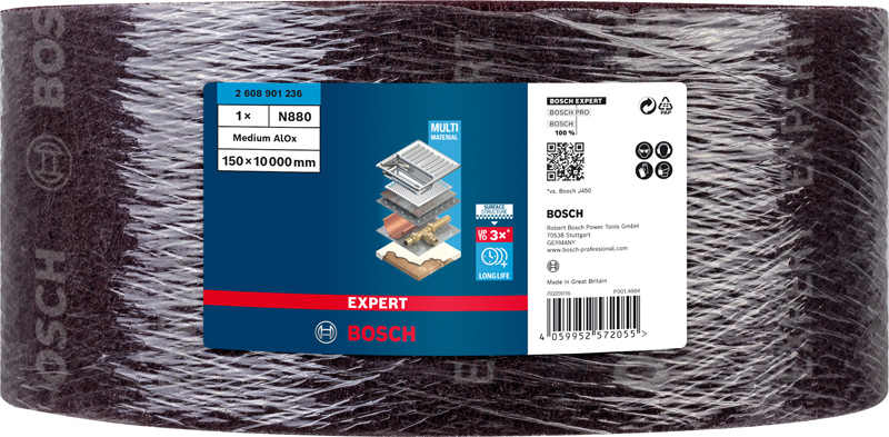BOSCH EXPERT N880 Vliesrolle, 150x10mm, Mittleres AlOx BOSCH EXPERT N880 Vliesrolle, 150x10mm, Mittleres AlOx