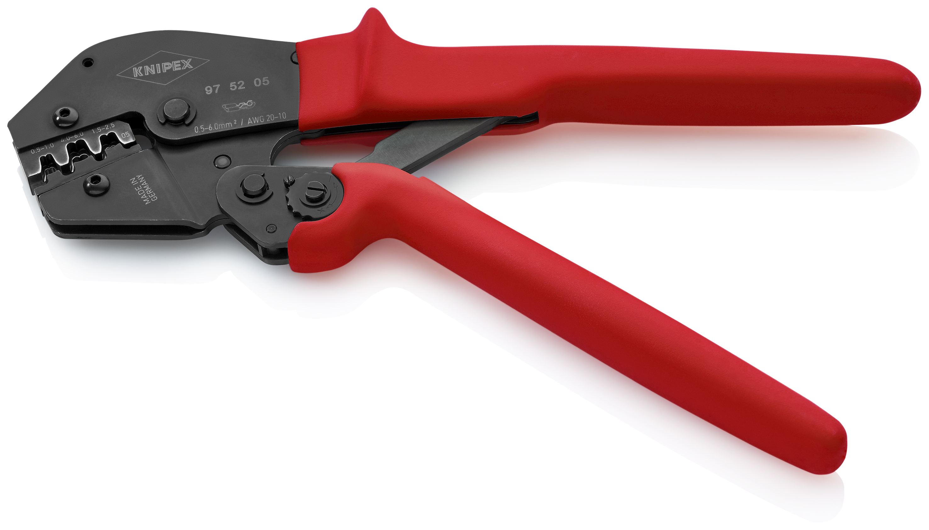 KNIPEX KNIPEX 97 52 05 SB Crimpzange auch für Zweihandbedienung 250 mm brüniert mit rutschhemmenden Kunststoff-Hüllen brüniert KNIPEX KNIPEX 97 52 05 SB Crimpzange auch für Zweihandbedienung 250 mm brüniert mit rutschhemmenden Kunststoff-Hüllen brüniert