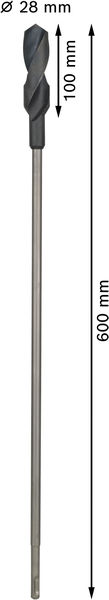 BOSCH PRO Wood HSS Installationsbohrer, 28 x 100 x 600 mm, SDS plus BOSCH PRO Wood HSS Installationsbohrer, 28 x 100 x 600 mm, SDS plus