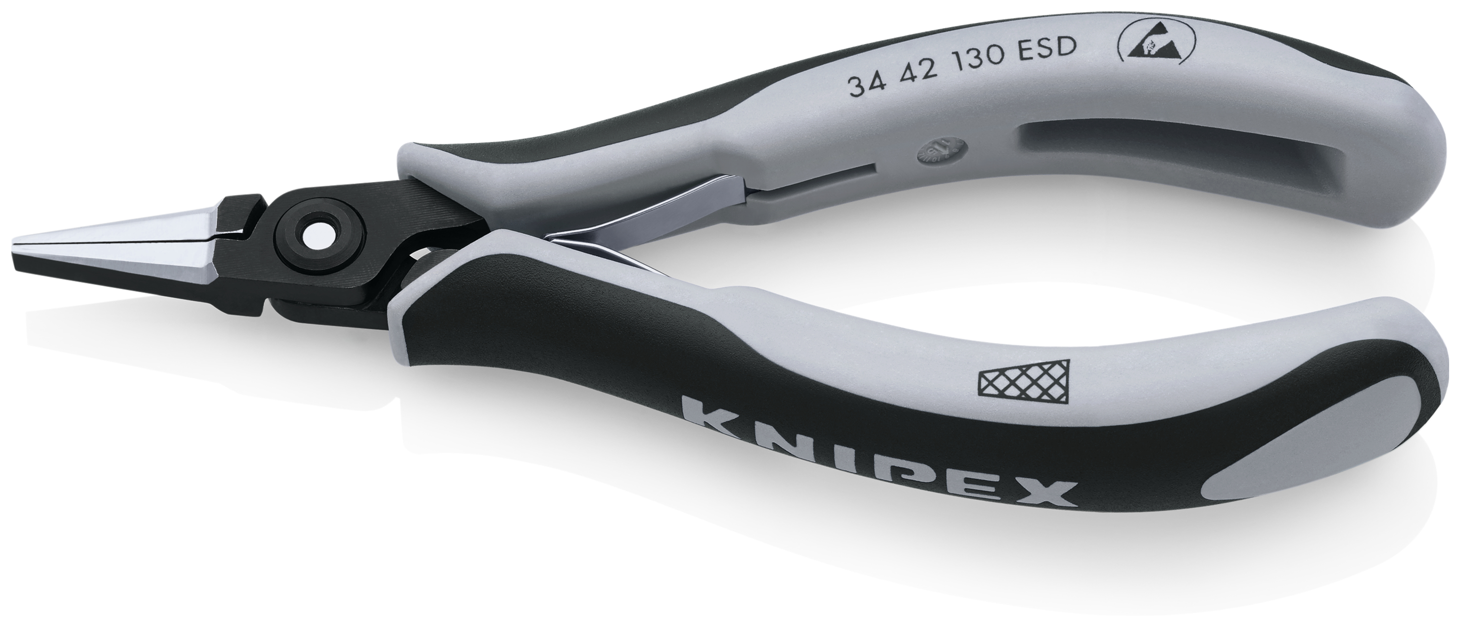 KNIPEX KNIPEX 34 42 130 ESD Präzisions-Elektronik-Greifzange ESD 130 mm brüniert mit Mehrkomponenten-Hüllen poliert KNIPEX KNIPEX 34 42 130 ESD Präzisions-Elektronik-Greifzange ESD 130 mm brüniert mit Mehrkomponenten-Hüllen poliert