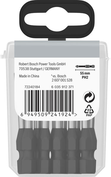 BOSCH PRO Phillips Impact Bit, PH2, 55 mm, 15-tlg. BOSCH PRO Phillips Impact Bit, PH2, 55 mm, 15-tlg.