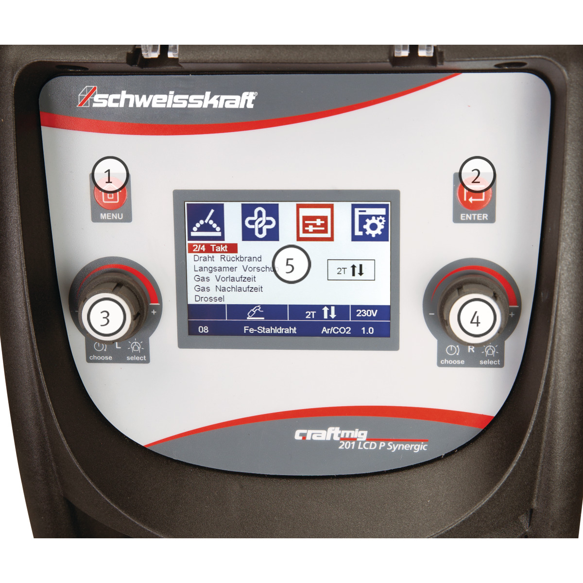 STÜRMER Impuls-Schutzgasschweißgerät Schweisskraft CRAFT-MIG 201 LCD P Synergic inkl. Schweißhelm und Handschuhe STÜRMER Impuls-Schutzgasschweißgerät Schweisskraft CRAFT-MIG 201 LCD P Synergic inkl. Schweißhelm und Handschuhe