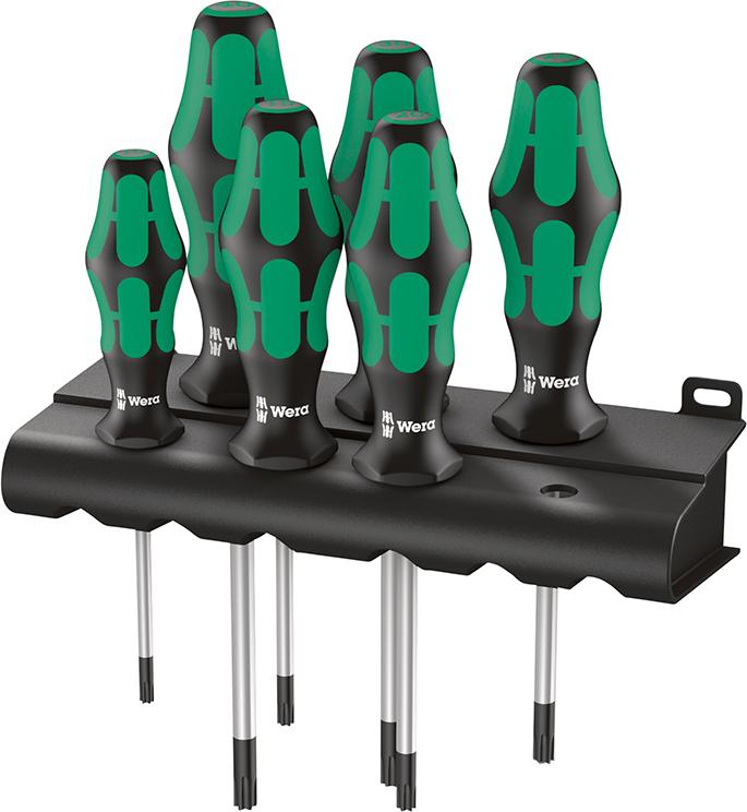 WERA Schraubendrehersatz Kraftform Plus TORX 367/6 Rack