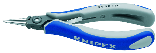 KNIPEX KNIPEX 34 32 130 Präzisions-Elektronik-Greifzange 130 mm brüniert mit Mehrkomponenten-Hüllen poliert