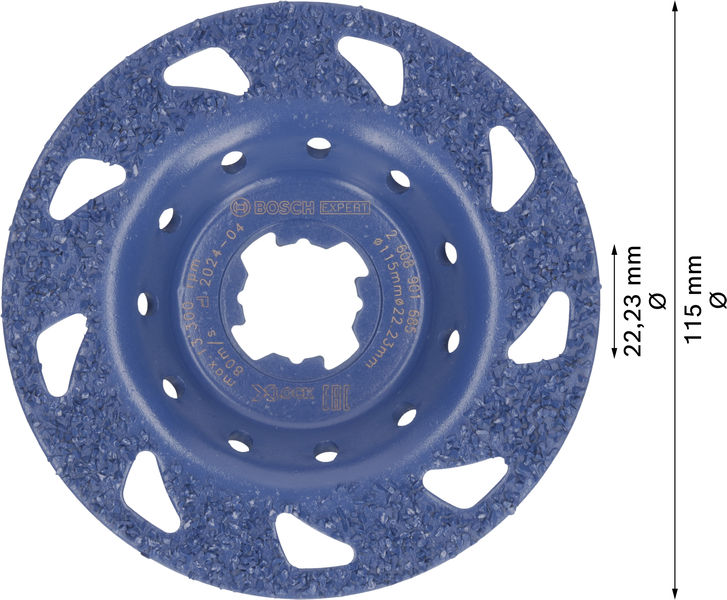BOSCH EXPERT Multi Material Carbide-Topfscheibe med., flach, X-LOCK, 115 mm, 22,23 mm