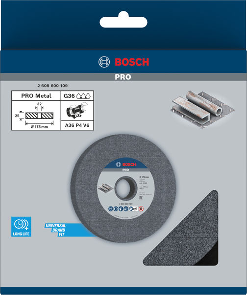 BOSCH PRO Metal Schleifscheibe, 175 x 25 x 32 mm, G36