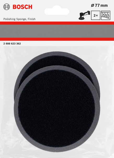 BOSCH Polierschwamm, 77 mm, Finish, 2 Stk