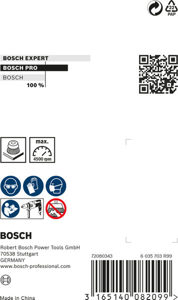 BOSCH PRO Metal heavy Topfbürste, gerader Schaft, 65 x 0,5 mm BOSCH PRO Metal heavy Topfbürste, gerader Schaft, 65 x 0,5 mm