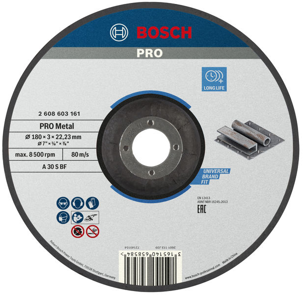 BOSCH PRO Metal Trennscheibe, 180 x 3 x 22.23 mm, gekröpft