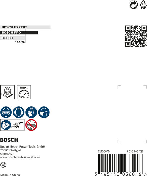 BOSCH PRO Metal heavy Topfbürste, 100 x 0,5 mm, Gewinde