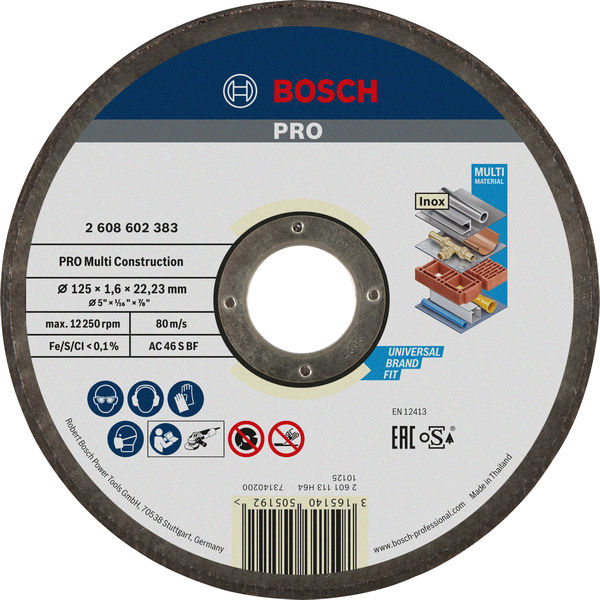 BOSCH PRO Multi Material Trennscheibe, 125 x 1,6 x 22,23 mm