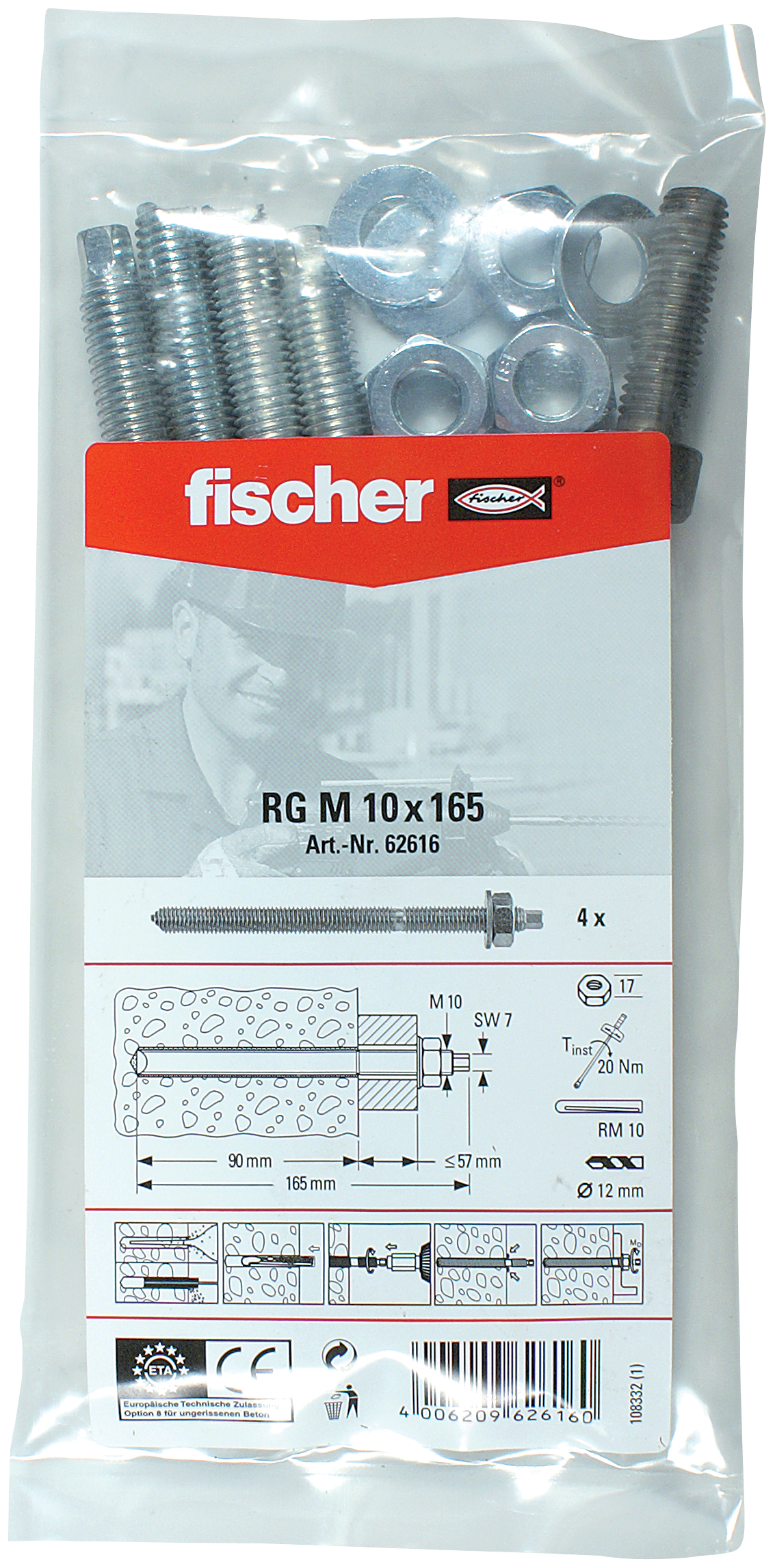 FISCHER DEUTSCHLAND Ankerstange RG M10x165 B (4) FISCHER DEUTSCHLAND Ankerstange RG M10x165 B (4)