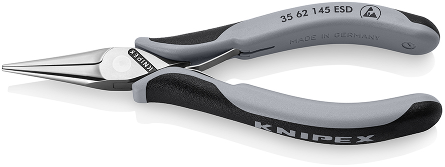 KNIPEX KNIPEX 35 62 145 ESD Elektronik-Greifzange ESD mit durchgestecktem Gelenk 145 mm spiegelpoliert mit Mehrkomponenten-Hüllen spiegelpoliert