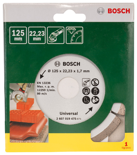 BOSCH Diamanttrennscheibe für Baumaterial, Durchmesser: 125 mm
