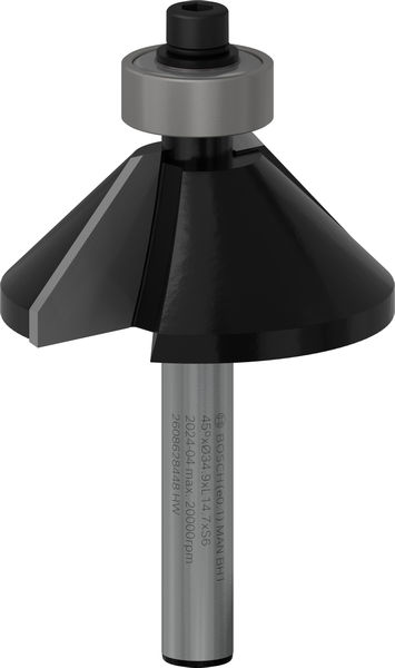BOSCH Fasefräser, 6 mm, D1 34,9 mm, B 11,1 mm, L 14,7 mm, G 56 mm, 45°