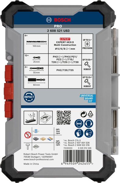 BOSCH PRO Impact Schrauberbits und Multi Construction Bohrer Set, 20-tlg. BOSCH PRO Impact Schrauberbits und Multi Construction Bohrer Set, 20-tlg.