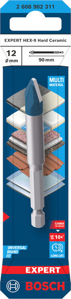 BOSCH EXPERT HEX-9 Hard Ceramic Bohrer, 12 x 90 mm