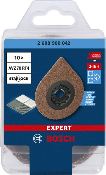 BOSCH EXPERT 3 max AVZ 70 RT4 Platte zum Entfernen von Fugen, 70 mm, 10-tlg. BOSCH EXPERT 3 max AVZ 70 RT4 Platte zum Entfernen von Fugen, 70 mm, 10-tlg.