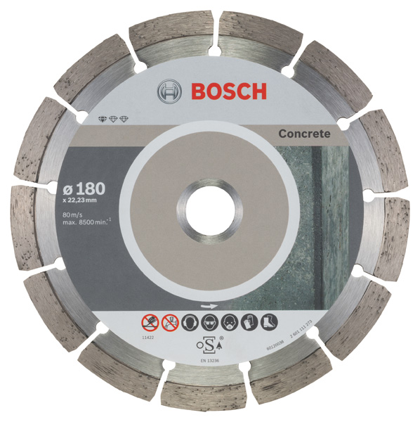 BOSCH Diamanttrennscheibe Standard for Concrete, 180 x 22,23 x 2 x 10 mm, 10er-Pack BOSCH Diamanttrennscheibe Standard for Concrete, 180 x 22,23 x 2 x 10 mm, 10er-Pack