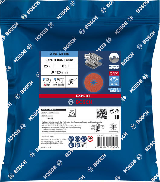 BOSCH EXPERT R782 Fiberscheibe X-LOCK, 125mm, K60, 25-tlg. BOSCH EXPERT R782 Fiberscheibe X-LOCK, 125mm, K60, 25-tlg.