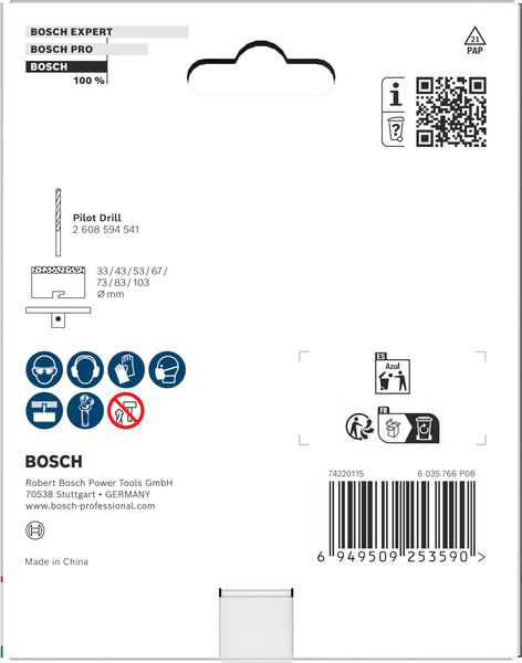 BOSCH Aufspannflansch für Brick and Soft Tile Lochsäge, 33-103 mm BOSCH Aufspannflansch für Brick and Soft Tile Lochsäge, 33-103 mm
