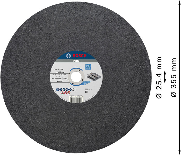 BOSCH PRO Metal Trennscheibe, 355 x 2.8 x 25.4 mm, gerade