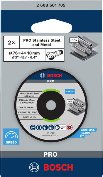 BOSCH Expert for Inox 2 Stck. x 76 x 4 x 10 mm Schruppscheibe