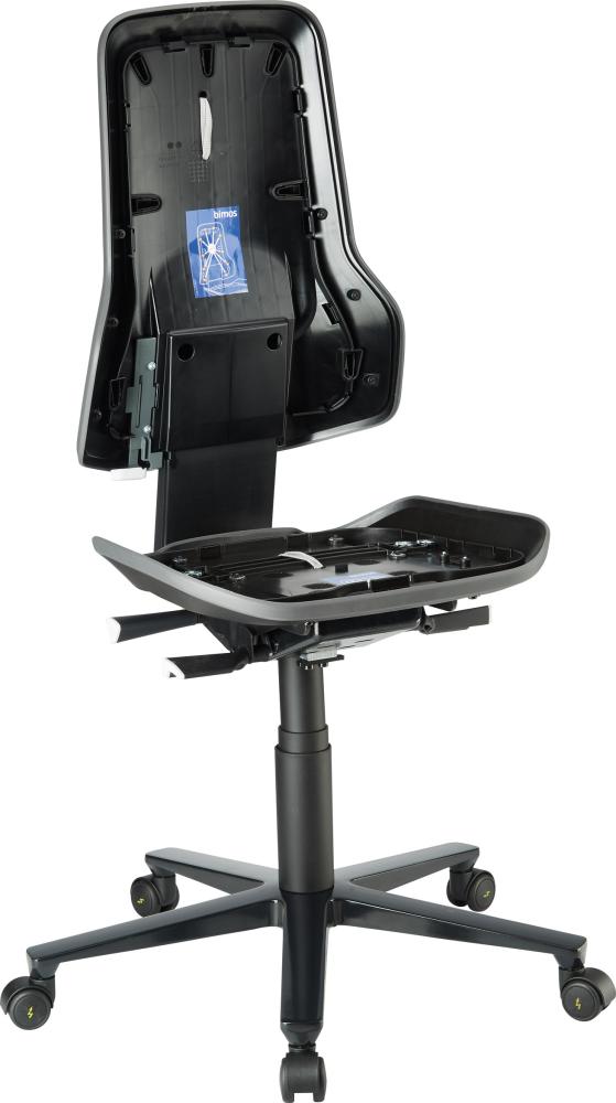 BIMOS Bimos Arbeitsstuhl ESD Neon 2, grau Sitzhöhe 450-620 mm mit Rollen, ohne Polster