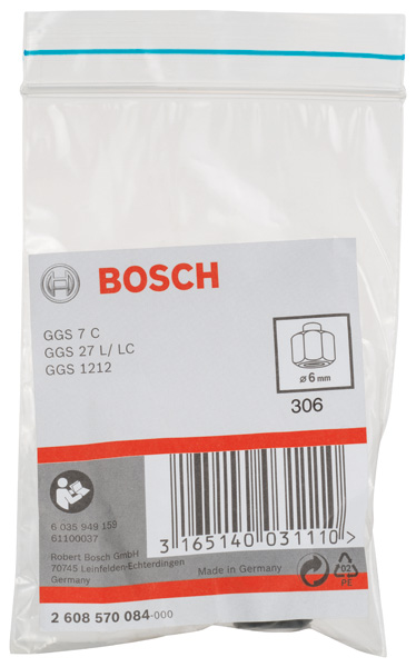 BOSCH Spannzange mit Spannmutter, 6 mm, für Bosch-Geradschleifer BOSCH Spannzange mit Spannmutter, 6 mm, für Bosch-Geradschleifer