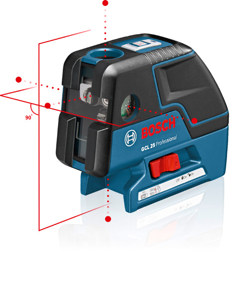 BOSCH Kombilaser GCL 25, 4 x 1,5 V-LR6-Batterie (AA)