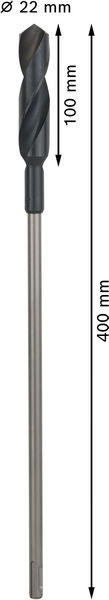 BOSCH PRO Wood HSS Installationsbohrer, 22 x 100 x 400 mm, SDS plus