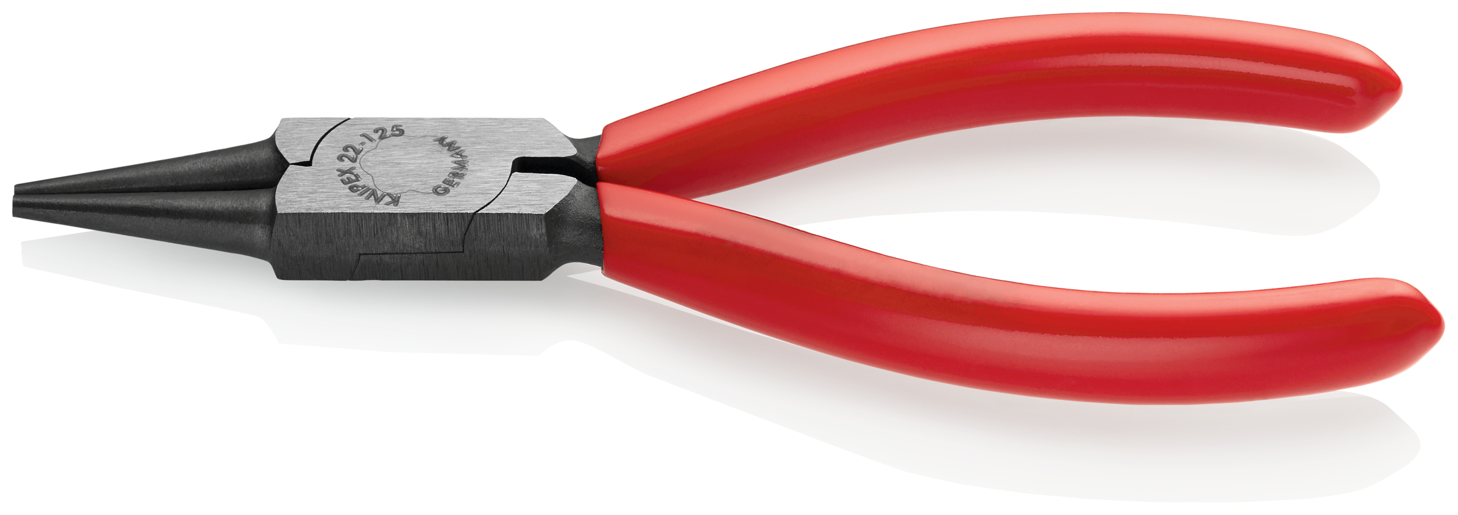 KNIPEX KNIPEX 22 01 125 Rundzange 125 mm schwarz atramentiert mit Kunststoff überzogen poliert