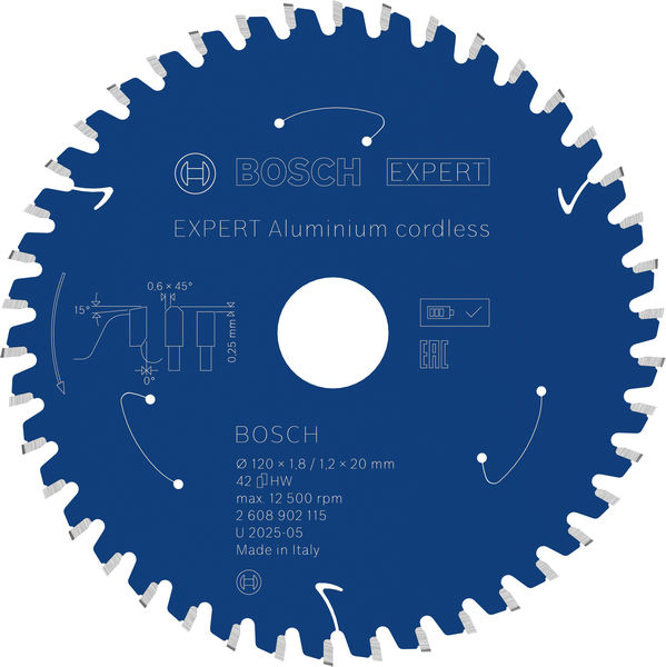 BOSCH EXPERT Aluminium Kreissägeblatt, 120x20 mm, Z42 BOSCH EXPERT Aluminium Kreissägeblatt, 120x20 mm, Z42