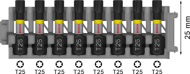 BOSCH PRO Torx Impact Bit, T25, 25 mm, 8-tlg. BOSCH PRO Torx Impact Bit, T25, 25 mm, 8-tlg.