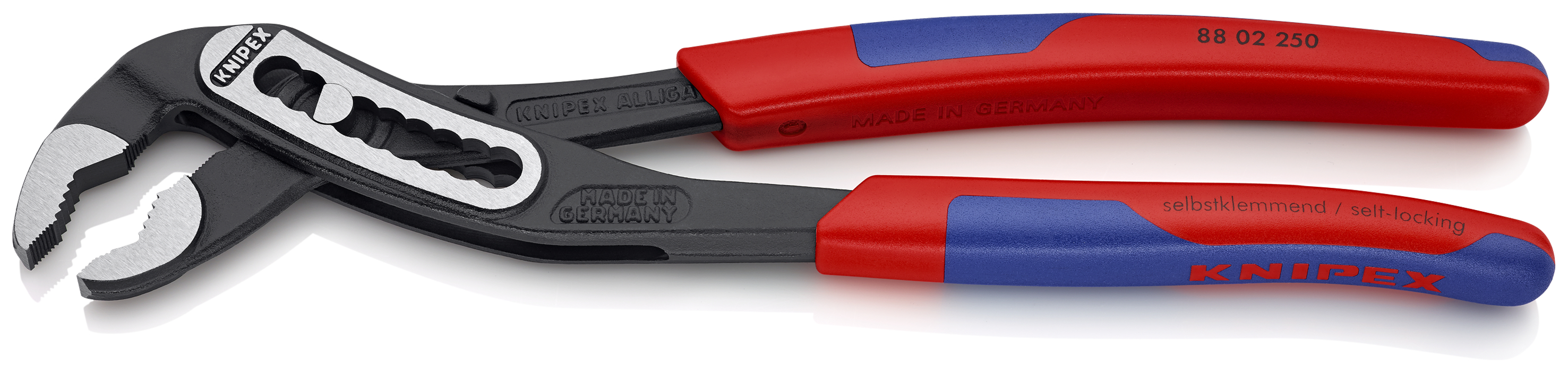 KNIPEX KNIPEX 88 02 250 Alligator® Wasserpumpenzange 250 mm schwarz atramentiert mit schlanken Mehrkomponenten-Hüllen poliert