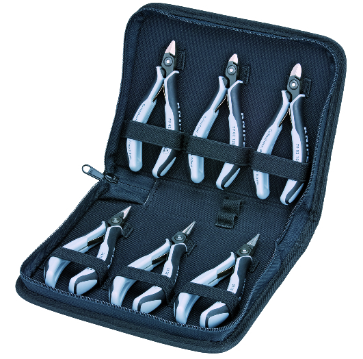 KNIPEX KNIPEX 00 20 16 P ESD Elektronikzangen-Set mit Werkzeugen für Arbeiten an elektronischen Bauteilen 6-teilig 215 mm