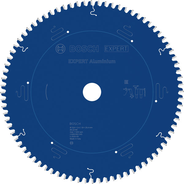 BOSCH EXPERT Aluminium Kreissägeblatt, 254x25,4 mm, Z80