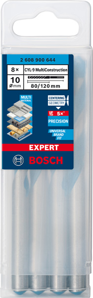 BOSCH EXPERT CLY-9 Multi Construction Bohrer-Set, 10x80x120 mm, 8-tlg.