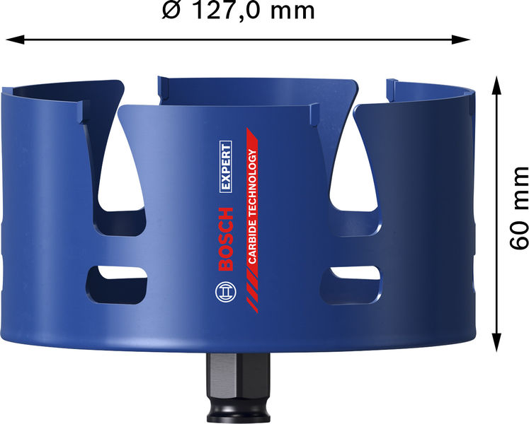 BOSCH EXPERT Construction Material Power Change Plus Lochsäge, 127 x 60 mm