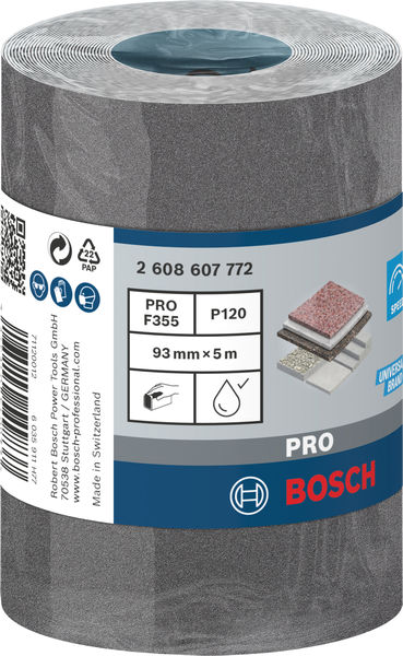 BOSCH PRO C355 Schleifrolle, 93 mm, 5 m, G120 BOSCH PRO C355 Schleifrolle, 93 mm, 5 m, G120