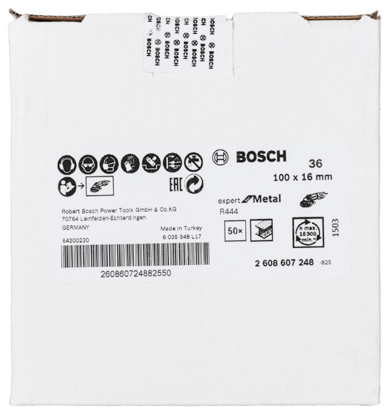 BOSCH Fiberschleifscheibe R444, Expert for Metal, Bohr.: 16 mm