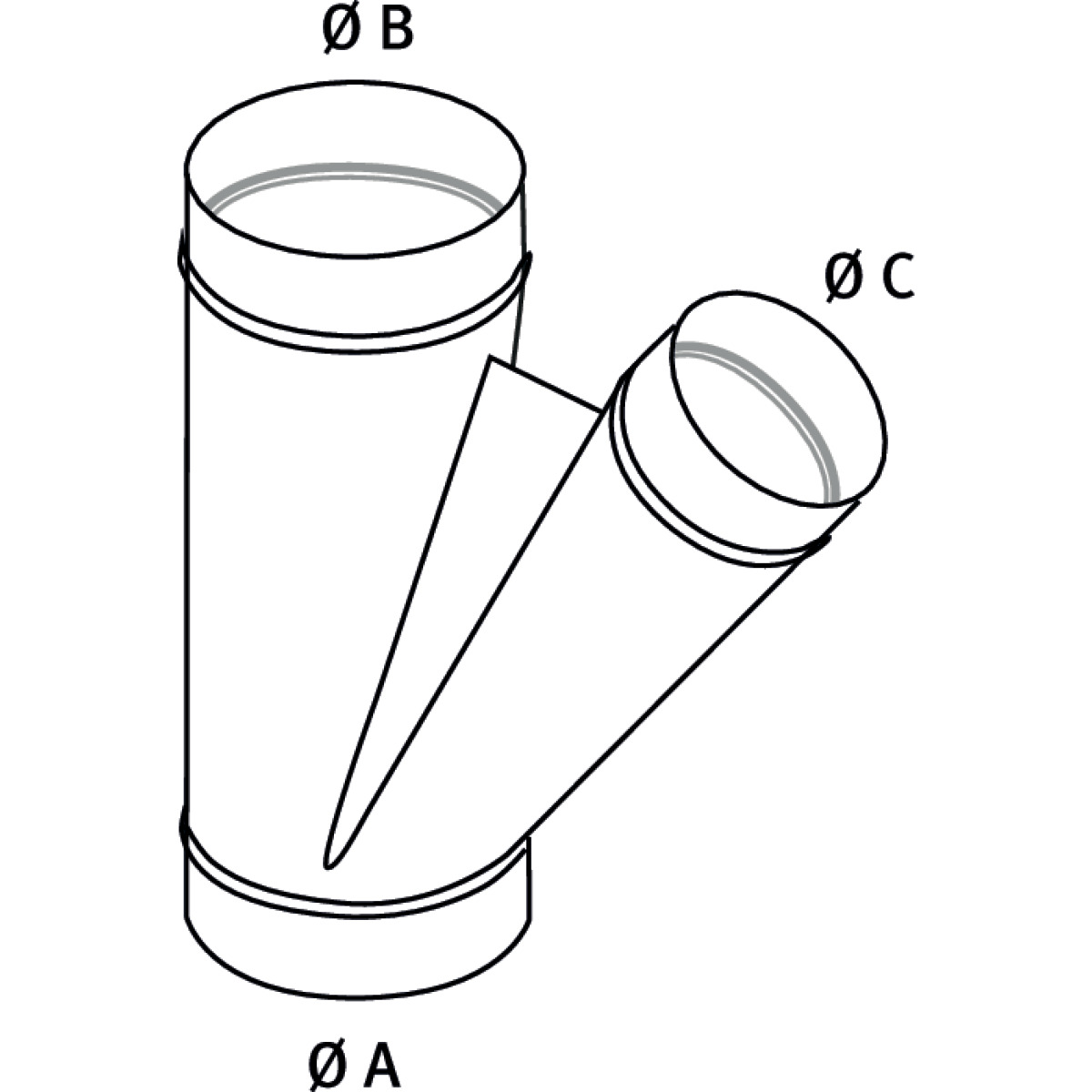 STÜRMER Hosenstück Holzkraft Ø250 mm - Ø140 mm - Ø140 mm STÜRMER Hosenstück Holzkraft Ø250 mm - Ø140 mm - Ø140 mm